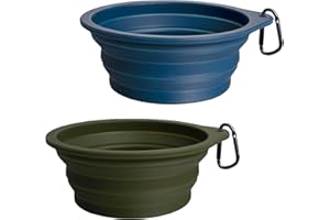 PetBonus Gamelle Pliable en Silicone pour Chien, sans BPA, Lavable au Lave-Vaisselle, Portable, Pliable et Extensible, pour Chien, avec 2 mousquetons