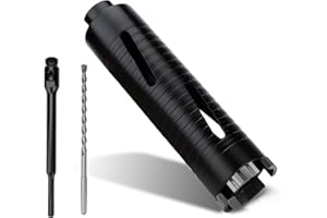 MOXPIFY 52mm x 170mm Long Diamond Core Drill Bit Set with 240mm SDS Plus Shank. To Be Used In Concrete Masonry Brick Block Stone Granite.