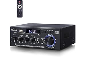 WOOPKER AK45 Pro HiFi-Verstärker Stereo Amplifier 2 Kanal Bluetooth 5.0 Power Amplifier 50W X 2 Digital Power Amplifier Hifi Stereo Verstärker Endstufe mit USB, SD, RCA für Zuhause oder Auto