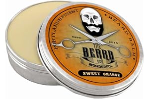 THE BEARD AND THE WONDERFUL Beard Balm - Moustache Balm 30 - Beard Growth - Nourishes Facial Skin - Natural Ingredients Jojoba oil, Shea Butter and Beeswax - Sweet Orange