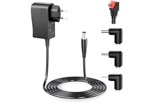 HECHOBO Cargador Adaptador de Red de 12V 2A 24W con 4 Conectores para Disco Duro Externo, Impresora, escáner, Router, fax, TFT, Cintas LED, etc.