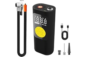 C-NUTS HEALTH Tyre inflator,Tyre inflator air compressor,5000mAh/12V/150 PSI, Preset Tyre Pressure & Auto Shutoff, car tyre pump,car tyre inflator,Motorbike,Bicycle,Inflatable ball/Bed/Boat