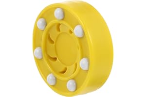 ABOOFAN Roller Hockey Game Puck Hockey Puck with Wheels Inline Hockey Pucks Street Hockey Puck for Floor Roller Hockey Game Trainings Yellow