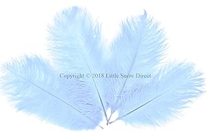 Little Snow Direct 10PCS Ostrich Feathers Plumes Fluffy 8-10 Inches Long - Baby Blue