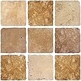 LPS Self Adhesive Wall Tiles Stickers - 10 PCS brown stone cream Moroccan Mosaic Style Kitchen Wall Art DIY Tiling Traditional Vintage Design self-adhesive wall art decor transfers- Bathroom backsplash kitchen splashbacks floral decals Peel And Stick Tile Paint Stick on Tiles (new brown)