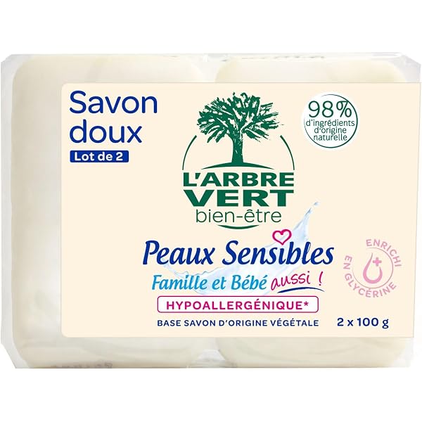 L'arbre Vert Duschcreme Surgras Peaux Sensibles (3 X 250 Ml) – PH-hautneutral, 95% Natürlichen Ursprungs