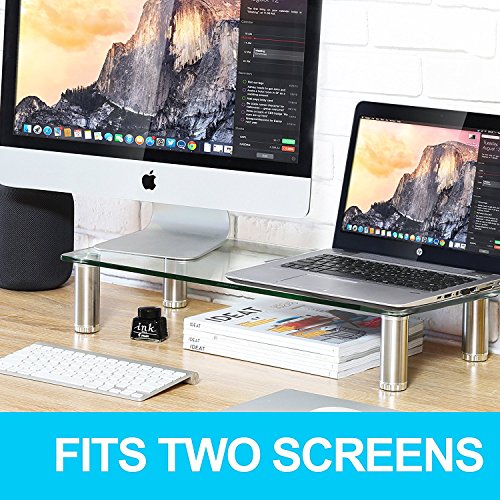 comprare on line FITUEYES Vetro Temperato Supporto per Monitor Supporto per computer portatile Trasparente 60 x 24 cm DT106006GC prezzo