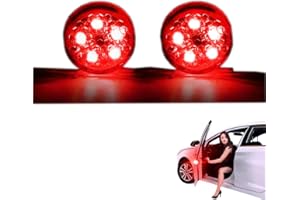 XISEDO 2PCS Avertisseur De Porte De Voiture, Universel Étanche Sans Fil De Voiture Porte Lumière LED Stroboscope Flicker Anti Arrière Collision Signal lumineux (Rouge)