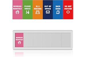 EliteSign Office Door Signs 6 Options: Do Not Disturb, Please Knock, In Meeting, Out Of Office, Working Remotely, Back Soon - Modern/Minimalist Aluminum Door Sign (3.14 x 9.8) inches - Silver