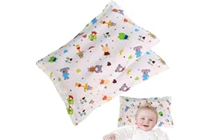 DWFEYOI 2 Stück Kopfkissenbezug Kinder, Kissenbezug Baumwolle, Kissenhülle,Baumwolle Baby Kissenbezu,Kissenbezug Weich Atmungsaktiv für Jungen Mädchen Bettwäsch Babykissen Bezug mit Umschlag