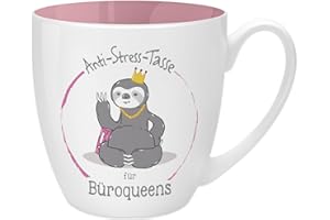 GRUSS & CO Anti-Stress-Tasse Motiv "Büroqueen" | Tasse mit Spruch, 45 cl, New Bone China | Geschenk Kollegin | 45488
