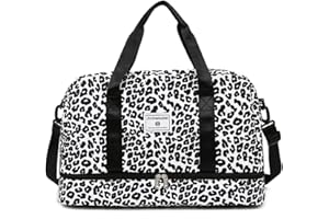 Vllcsla Bolsa de Gimnasio Mujer 42.43L, Bolso Deportivo con Bolsillo Húmedo y Compartimento de Zapatos, Bolsa Viaje Mujer Fin de Semana Equipaje de Mano, Bolsa Weekend Mujer Duffel (B)