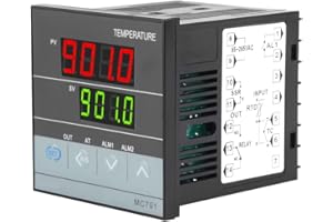 FTVOGUE MC701 Digital PID Temperature Controller K Type PT100 Sensor Input Relay SSR Output with Flame-retardant Housing
