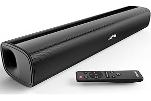 Saiyin Barra de Sonido, Barra de Sonido de 17 Pulgadas para Smart TV con Conexión Bluetooth 5.3/Óptica/AUX, Altavoz para TV/PC/Juegos/Proyectores, Diseño Ultracompacto y Montable en Pared