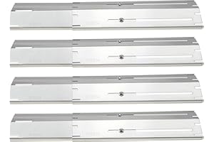 Denmay 29.85CM to 53.34CM Universal 304 Stainless Steel Heat Plate Shield for Brinkmann, Outback, Charbroil, CosmoGrill, Ultar, Blooma, Replacement Adjustable Flame Tamer for Gas Grill, 4 Pack