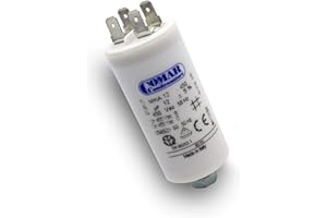 EMPYR Condensateur à cosses 12 uF universel - Condensateur permanent pour appareils électriques - 450 V - Dimensions 35X70 vis M8 écrou et cosses - Adapté aux appareils ménagers - Fabrication européenne