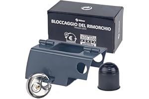 STILEMO Lucchetto per rimorchio, in acciaio verniciato a polvere, con tappo di protezione, antifurto per rimorchio, rimorchio per auto, serratura per rimorchio