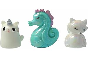 INCA 3 Brillos de Labios para Niñas - Brillo de labios con purpurina - Lip smacker hidratante - Bálsamo labial niña - Cacao labios niña sin color - Lip gloss niña aroma afrutado (Set Caballito de mar)