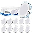 Gr4tec Recessed LED Spotlight, 10 x 5 W IP65 400 LM 2700 K Warm White, Extra Flat LED Spotlight 35 mm, Hole 68-80 mm Recessed Spotlight for Living Room, Bedroom, Bathroom