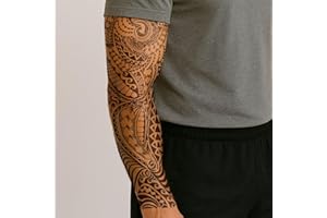 ‎INKSTER Inkster Tattoo - Kraftvoller Sturm Tribal Tattoo Sleeve - vegane & wasserfeste Temporäre Tattoos für Erwachsene - EU-Kosmetikzertifizierte Farbe - revolutionäres 2 Wochen Tattoo - Premium Klebetattoos