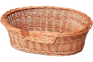 E-WICKER24 ALLES AUS WEIDE e-wicker24 Panier en Osier, Corbeille, Niche en Osier Naturel (100 cm, Naturel sans Coussin)