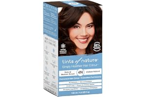 Tints of Nature 4N Natural Medium Brown Permanent Hair Dye, Vegan 130ml | Delivers vibrant medium brown colour while conditioning hair from within, Ammonia-free provides complete grey coverage