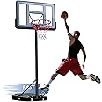TECHPLUS Portable Basketball Hoop Goal System 236 CM Gears Adjustable Backboard, Detachable Mobile Basketball Stand for Kids/Adults Indoor Outdoor (236 CM)