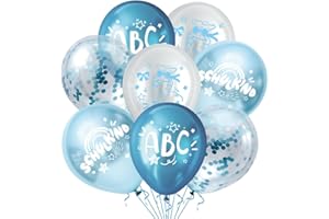 LOVECENTRAL Set of 20 Balloons Back to School Boys & Girls - First Day of School Decoration for First Day at School, Start of School Parties, Children's Parties, Birthdays & Boho Parties (Blue)