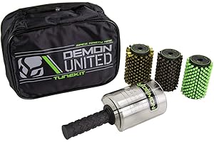 Demon United Alpine Ski Roto Brush Kit- Roto Brush Handle Axle- Includes 3 Brushes: Nylon, Brass, Horsehair and 133 Gram Wax