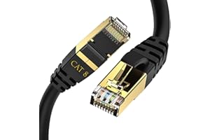 IBRA CAT8/CAT7 Ethernet Gigabit Lan network cable (RJ45) SSTP 40Gbps 2000Mhz - Round Black 3M