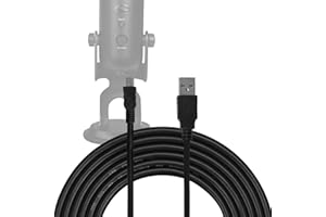 Geekria dla twórców kabel mikrofonowy USB-A na Mini-USB 300 cm, kompatybilny z Logitech dla twórców Blue Yeti, Yeti Pro, Snowball iCE, przewód mikrofonowy (czarny)