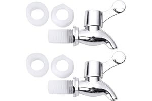 YOOJIA 2 Stück Kunststoff Zapfhahn Auslaufhahn Getränkespender Bierfass Weinfass Saftspender Ersatz Wasserhahn (17mm) A Silber A 17mm