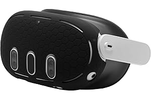 NUHFUFA Silicone Protective Cover for Quest 3, VR Headset Protective Shell VR Accessories Anti-Dust Anti-Scratch Compatible with Quest 3 Front Headset(Black)