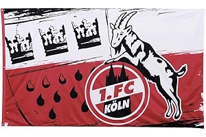 CATRY 1. FC Köln XL Hissfahne - Wappen - Fahne 150 x 250 cm, Flagge - Plus Lesezeichen I Love Köln