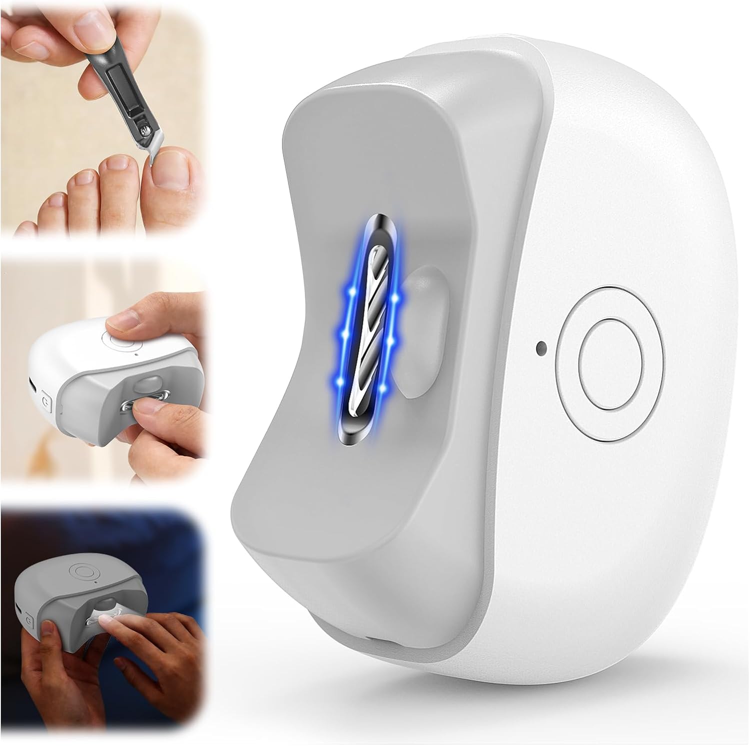 Cortauñas Electrico-Modelo Lima Uñas Electrica 2026 (con Iluminación LED y Estuche de Almacenamiento), Cortauñas Electrico Pies de Doble Velocidad, Apto para Niños, Adultos y Personas Mayores (Blanco)