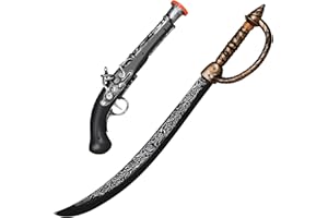 Spinosaurus 2pcs Pirate Sword Set for Kids,Pirate Accessories for Cosplay Party Plastic Long Sword Pretend Weapons for Dress-Up Accessories
