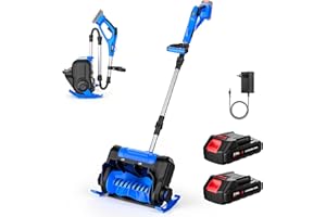 SWBSLL Akku-Schneefräse, Arbeitsbreite 30 cm, Schneehöhe 18 cm, Projektionsabstand 8.5 m, 2300W Elektrische Schneefräse mit 2×2.0Ah Akku & Ladegeräte, Bürstenloser Motor, Sicherheitsschalter, LED-Anzeige