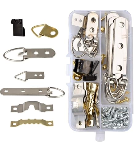 48 Ganci A D Per Quadri - Acciaio Temprato, Portata 40lb, Con Viti, Per Appendere Cornici E Opere D'Arte - Foto 3