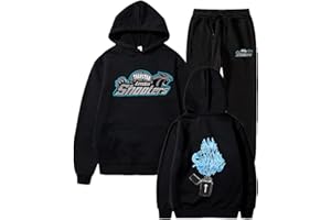 FUXINGHUAYA 2 Piezas Trapstar Chándal Hombre Conjunto Chandal Trapstar Hombre con ImpresióN De Logotipo Sudadera Mujer con Capucha Unisexo Pantalones Otoño Invierno Sudadera Streetwear