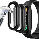 Acadeny 2 pezzi Custodia rigida compatibile con xiaomi band 4/5/6 con pellicola protettiva,9H Durezza Hart PC Case sottile in