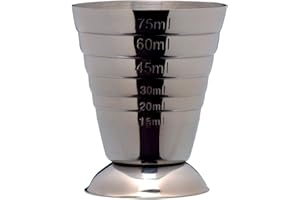Piazza - Misurino Cocktail in Acciaio Inox, Dosatore Professionale per Attrezzatura Bar, Jigger Barman | Capacità 75ml