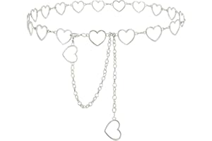 XIAOWU Taillenkette Gürtel Damen aus Metall für Kleid Jeans Verstellbare Legierung Kette Mode Body Link Kettengürtel