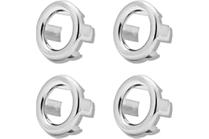 DAKEXIONG Confezione da 4 anelli di Troppopieno per lavandino del bagno e cucina. Foro per lavello rotondo Troppopieno, copertura per bacino, rivestimento per scarico Troppopieno, inserto per foro di ricambio.