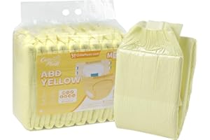 ‎CUTIEPLUSU CutiePlusU Windeln für Erwachsene 10 Stück Einweg-Inkontinenz-Slips mit Schlaufen für Damen und Herren, Maximale Saugfähigkeit über Nacht – Gelb (Mittel 28"-38")