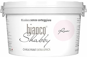 bianco Shabby® Chalk Paint Rosa Peinture à la craie pour meubles et murs, effet vintage, shabby chic, extra mat (2,5 Litres)