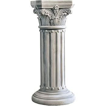 Design Toscano Korinthische Athene-Säule – 42 X 42 X 85 Cm, Gartendekoration Aus Steinsplitt