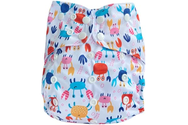 Couche Piscine Bébé Étanche et Réglable – Maillot de Bain Lavable Réutilisable Écologique – Confort Bébé Garçon ou Fille(Crabe - 1 unité)