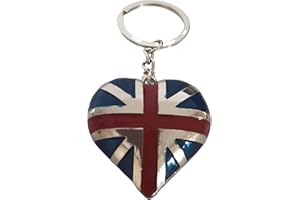 Souvenir Angleterre Royaume-Uni Drapeau Union Jack Porte-clés en forme de coeur par London Heritage