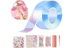 lomonmen Nano Tape Bubbles Kit, Magic Plastic Bubble Ball, Nano Tape Elastic Bubble DIY Craft Kit Versátil cinta de doble cara para los favores de los niños y juguetes fidget (Azul)