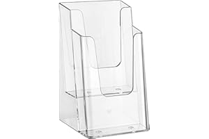 ogoPLUS 2 Etagen Prospektständer Din lang Hochformat/Prospekthalter, Flyer-Ständer Werbung, Aufsteller, Tisch-Prospektständer/Prospektbox/Werbung, leichte Neigung für optimales Blickfeld